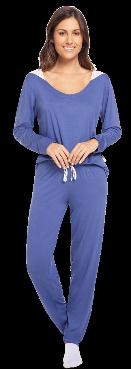 clássico 24287-001 PIJAMA LONGO renda Viscose c/