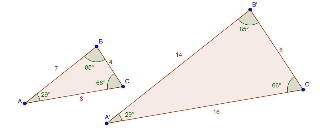 Se os dois triângulos possuem (dois) ângulos iguais