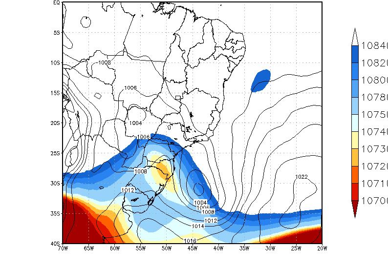 03/01/2000 12 Z Altura geopotencial (mgp) em