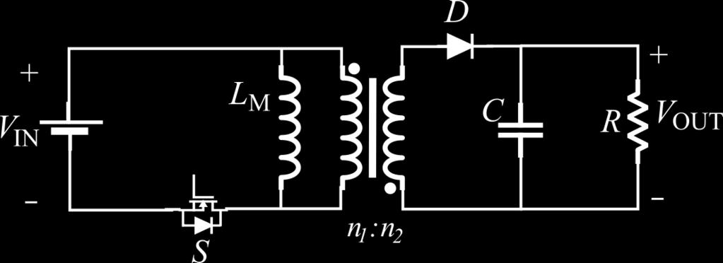 36 Figura 3.3: Conversor Flyback considerando indutância de magnetização.