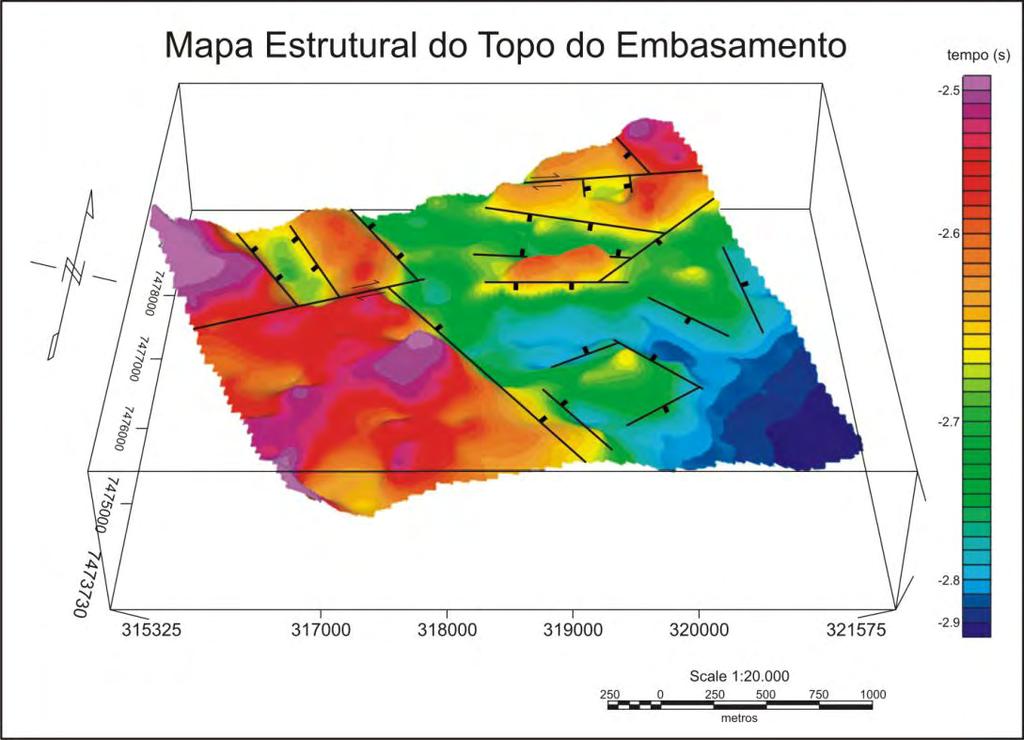 Figura 4.6: Mapa de contorno estrutural do Topo do Embasamento.