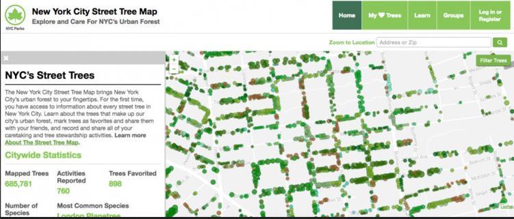 NOVA YORK MAPEIA TODAS AS ÁRVORES DA CIDADE Fonte: http://www.funverde.