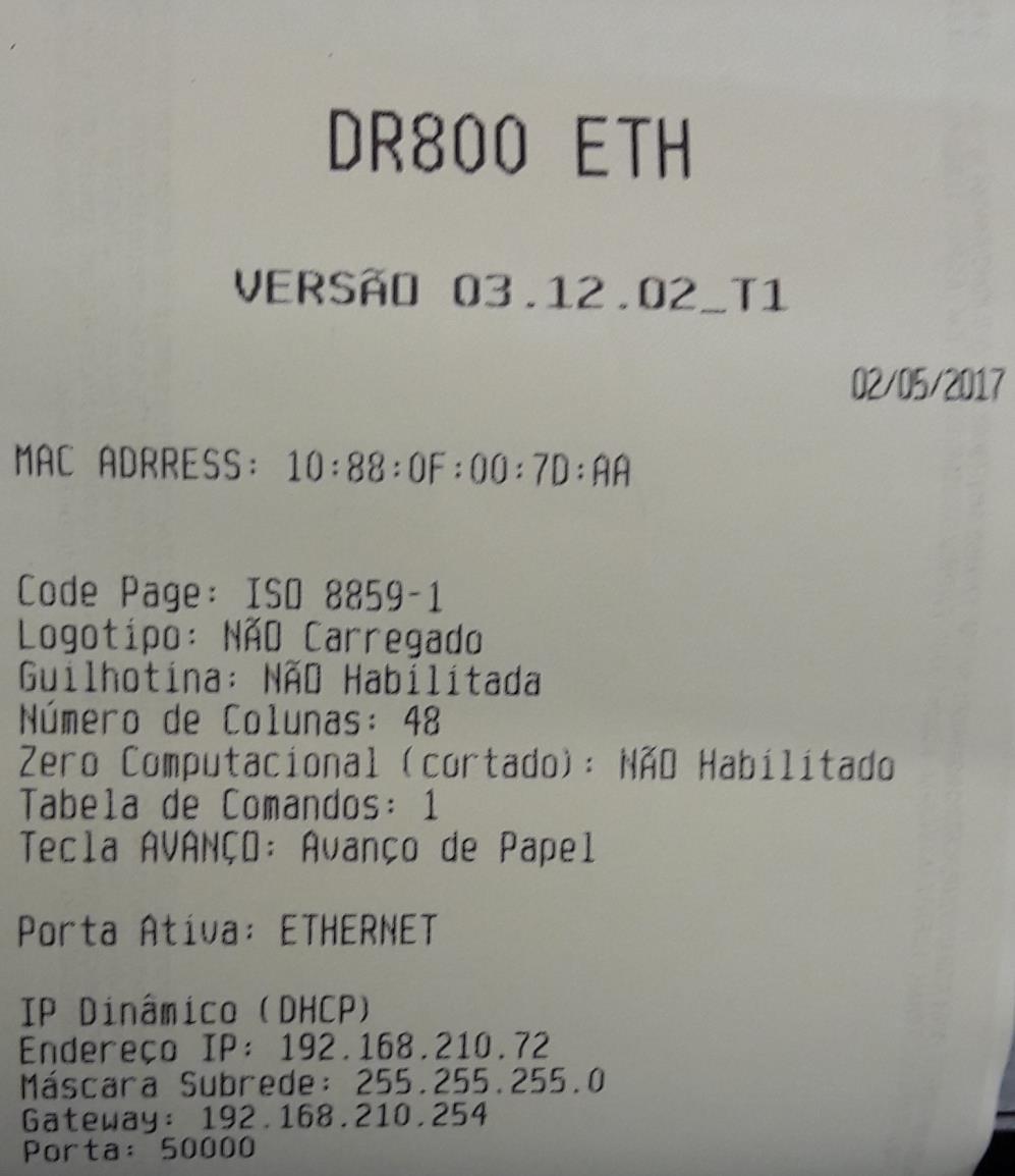 É recomendável que, após rede atribuir um endereço IP a impressora, esse endereço seja configurado como Estático nas configurações da impressora.