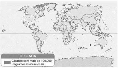 15ª Questão: Com base no mapa e nos seus conhecimentos sobre as migrações internacionais, assinale a alternativa incorreta a) Alguns países europeus e os EUA apresentam um significativo número de