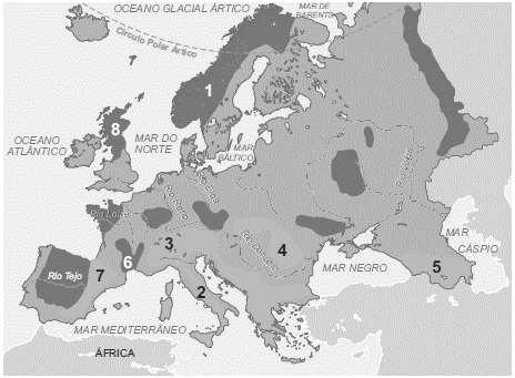 mapa do relevo da Europa.