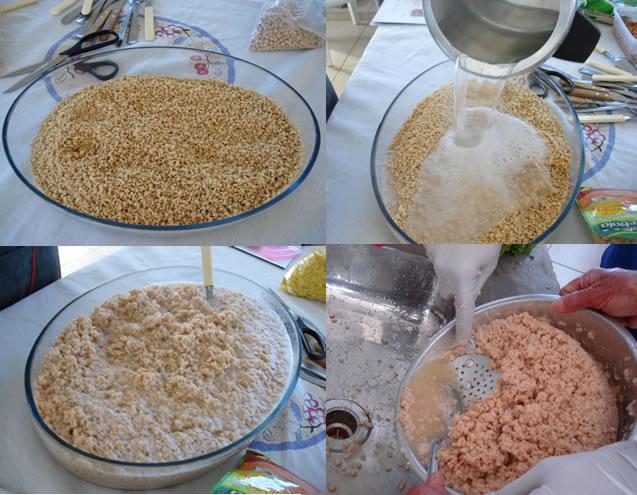 Almôndega de soja Ingredientes: 200gr de PVT ( proteína de soja texturizada) já hidratado.
