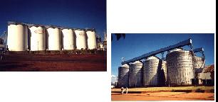 5 Silos para armazenamento a granel podem ser construídos com chapas metálicas ou de concreto (Figura 8).