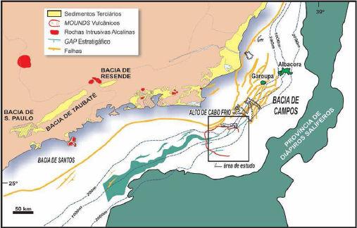 Figura 2: Alto de Cabo Frio (Silva, 2010). 3.3- Localização dos testemunhos - distribuição sedimentar.