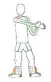 164 Movimentos Articulares e Músculos Motores Exercitados na PFE Rotação Externa do Ombro: redondo menor, infra espinhal, supra espinhal e deltoide (posterior). Essa ação fortalece o manguito rotador.