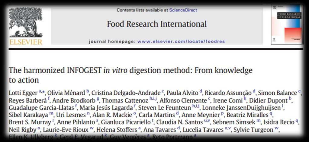 Modelos de Digestão in vitro Método Harmonizado Consenso definido para as condições in vitro do método
