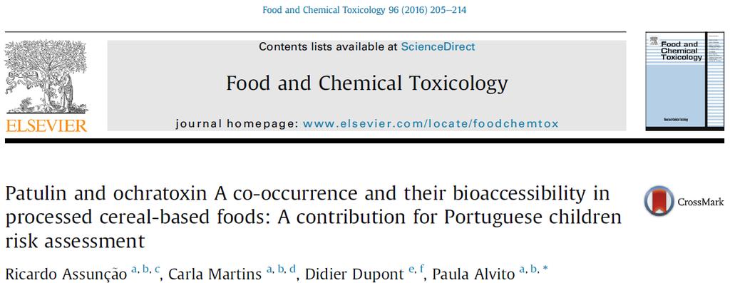 Bioacessibilidade de micotoxinas em alimentos infantis Determinação da bioacessibilidade de