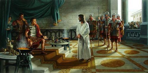 Entretanto, Jesus foi levado à presença do governador, que Lhe