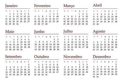 02. Observe o calendário. a) Qual é o primeiro mês do ano? b) Qual é o último mês do ano? c) Quantos meses tem um ano?