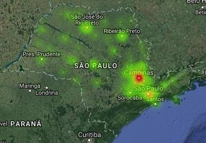 HEAT MAP DA DISTRIBUIÇÃO ESPACIAL MUNICÍPIOS COM CONEXÕES DE GD FV NO