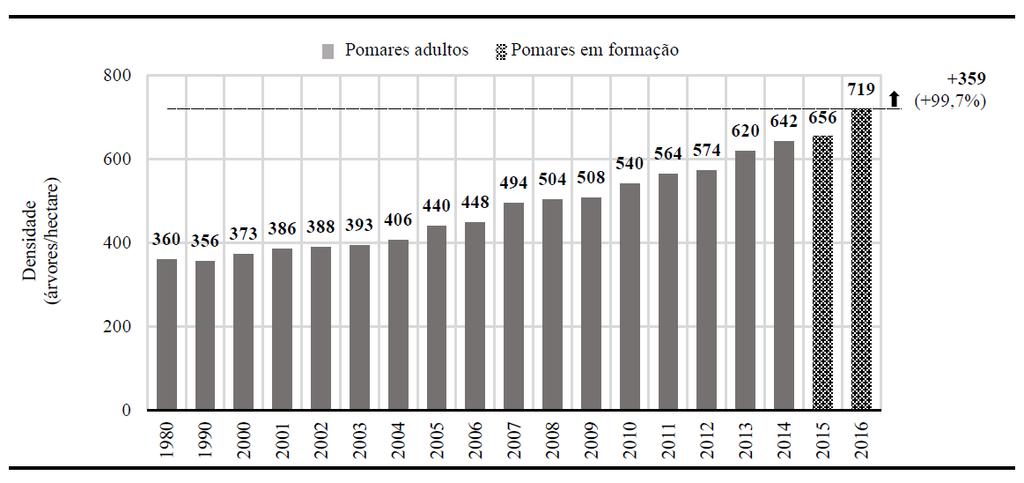 Histórico Densidade média dos pomares de São Paulo e Triângulo Mineiro Altinópolis = 833 plantas ha -1 Limeira =