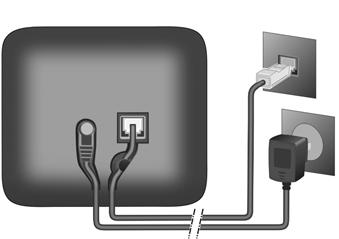 Base Base 4 2 1 5 3 Ligar o cabo telefónico ao conector de ligação 1 no lado inferior da base, até que ele encaixe.