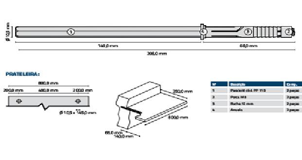 suspensa QPS 1000 / 45KG Quadro para pasta suspensa QPS 800 / 35KG Quadro para pasta