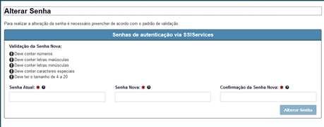 2.6. O sistema solicitará imediatamente após ao login a atualização da senha.