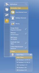 Proceda à fresagem da restauração Software Sirona CEREC máscara de selecção Estão disponíveis conjuntos de materiais Variobase C para as seguintes ofertas do