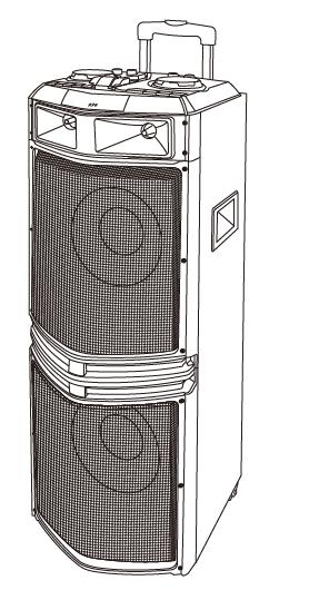 vicini VC-7000 Caixa Amplificadora de Som com Rodinha BLUETOOTH USB CARTÃO SDHC RÁDIO FM