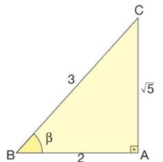4) Considerando que 5 =,3, determine o vaor do seno, cosseno e da tangente do Ânguo agudo β no triânguo