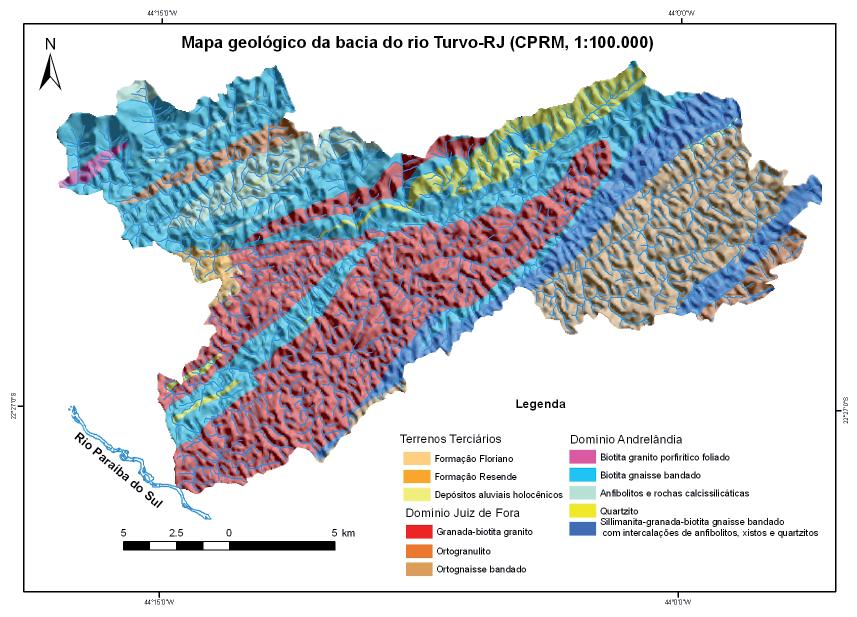 do Rio Paraíba do Sul. Figura 2 - Geologia da bacia do rio Turvo.