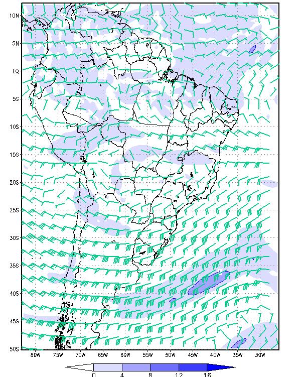 14 (a) Análise (b) Previsão 24h (c) Previsão 48h (d) Previsão 72h Figura 10 Idem Fig.