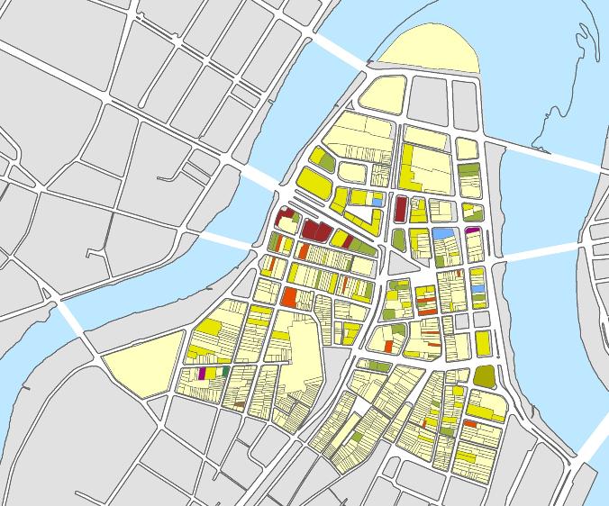 Tipo de Edificação (uso) Uso Qtde Comercial 58 Educacional 5 Estacionamento 2 Hotel 1 Institucional 3 Misto 1 N/I 27 Outro (Depósito) 14 Residencial 1 Total Geral 112 Confirmando o caráter comercial