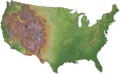 Relevo e geologia Montanhas rochosas (sismos e vulcanismo) Montes Apalaches (reservas