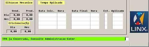 v03.90.03 Junho/2006 Exibe a mensagem Mecânico c/serviço em Aberto ou Início menor que Final Anterior, assim como a Hora Final da O.S. em aberto ( cstempos ). v04.