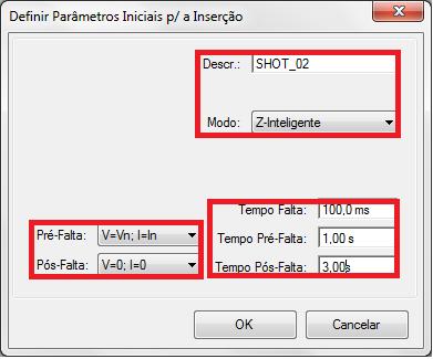 11.3 Segunda sequência de eventos Clique no ícone Plano de Impedância (figura 31) e insira o próximo ponto com os seguintes ajustes: