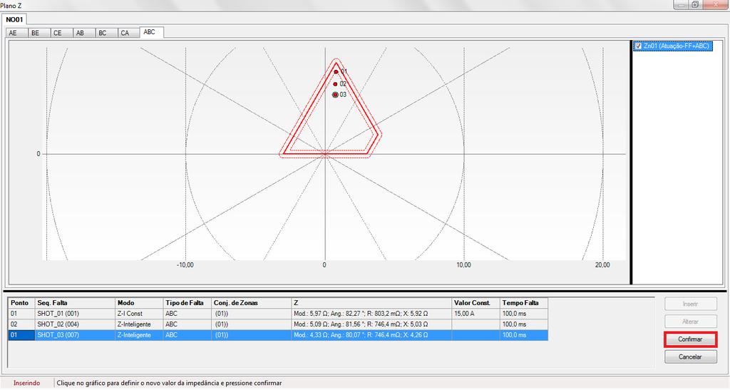 11.4 Terceira sequência de eventos Clicando novamente no Plano de Impedância