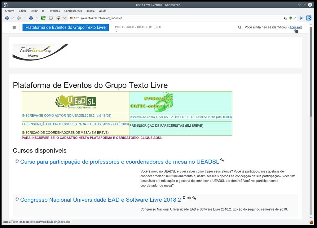 Se acabou de criar sua conta, você vai receber um link de confirmação para usar sua conta. Caso não receba, entre em contato com secretaria@textolivre.org e textolivre@textolivre.