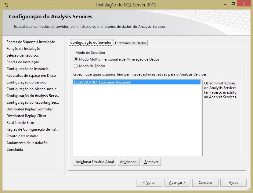 Na tela a seguir se refere ao Reporting Services, que auxilia da criação, gerenciamento e personalização de relatórios para a Organização.