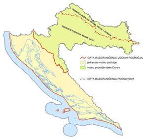 D.2.1 Ocjena stanja Prema odredbama Zakona o vodama, RH je u svrhu upravljanja riječnim slivovima podijeljena na dva vodna područja: vodno područje rijeke Dunav i Jadransko vodno područje.