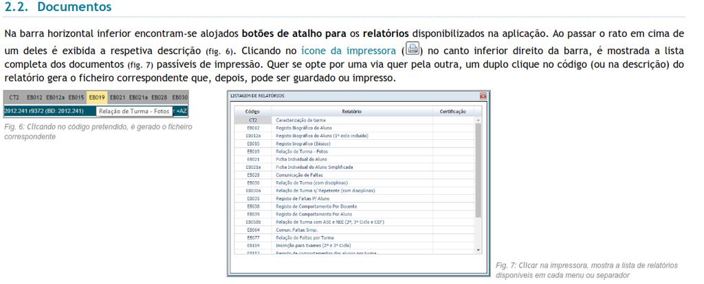 3. Inovar Alunos: Área docente - Inicial Um dos documentos acessíveis a