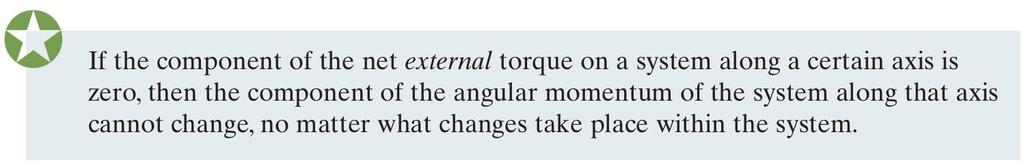 11-8 Conservação de Momento Angular Uma vez que estas são equações vetoriais, são equivalentes a três equações escalares