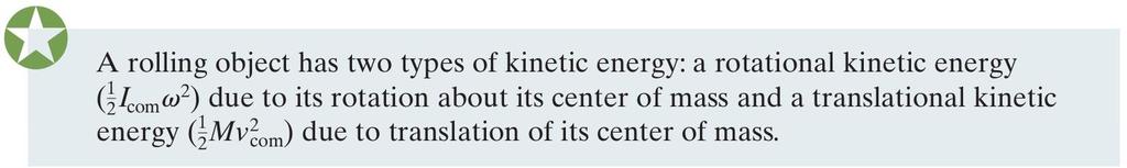 em torno de seu centro de massa e uma energia cinética de translação devido à translação de seu centro de massa.