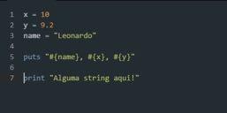 Sintaxe A Sintaxe do Ruby é simples e exata.