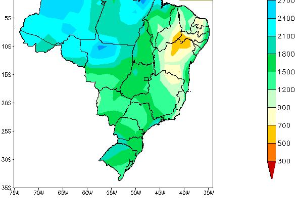 variação de precipitação