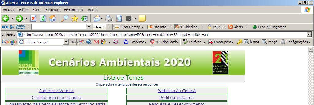 Pesquisa web-delphi em andamento na