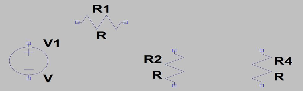 Análise DC Passo 2: Organize os componentes (utilize o atalho Ctrl-R para rotacionar os elementos) Passo 3: Conecte os