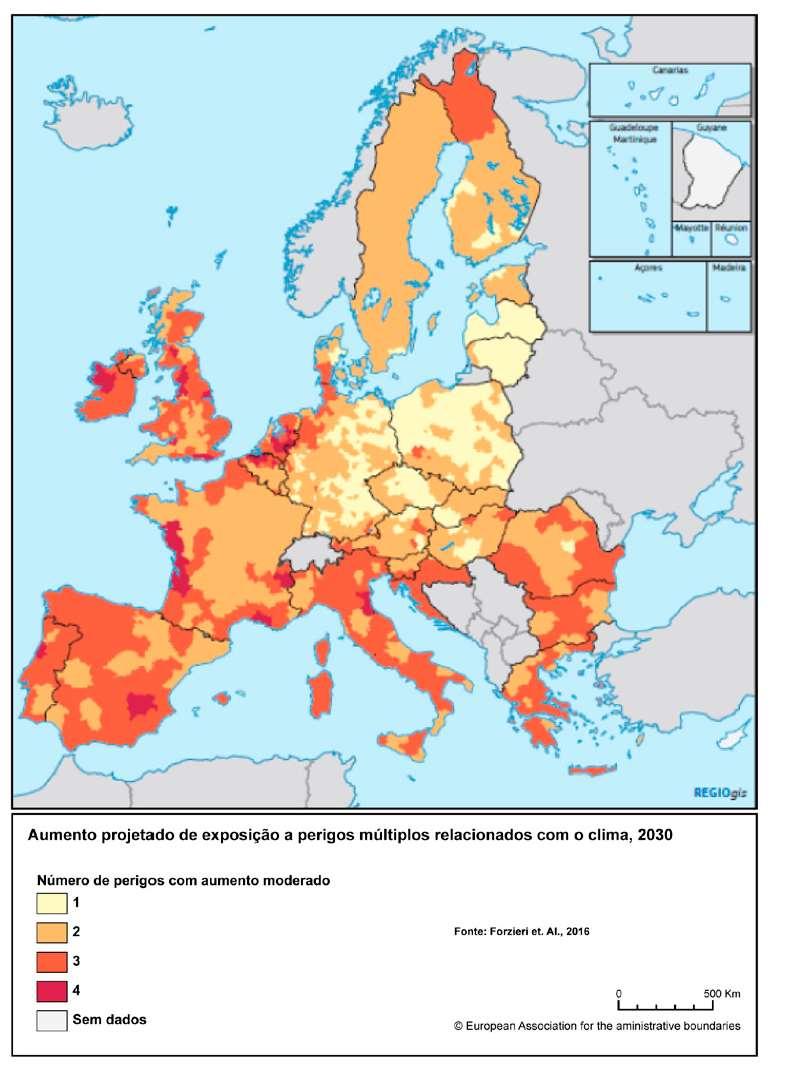 Adaptação - Contexto Europeu Riscos associados: - Às cheias e inundações