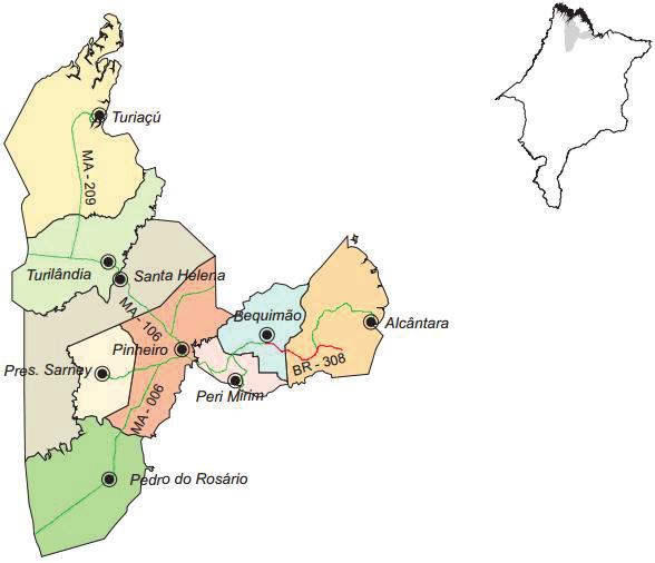 INSERÇÃO DA UEMA POR REGIÃO DE PLANEJAMENTO DO ESTADO Pericumã Caracterização geral Municípios População Estimada (2014) Matrículas (Ensino Fundamental) Matrículas (Ensino Médio) Alcântara 21.652 3.