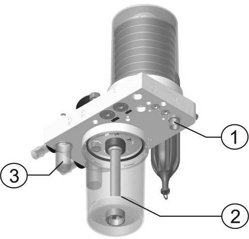 Controles e componentes Figura 19: vista inferior do filtro absorvador de CO2 Os itens abaixo se referem à vista inferior do filtro: 1.