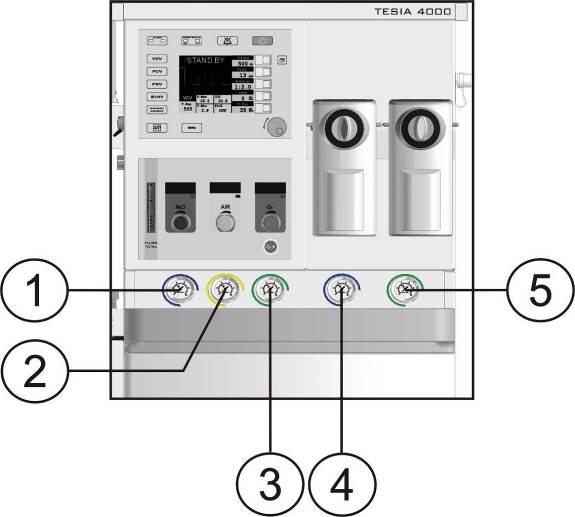 Controles e componentes A regulagem da concentração é extremamente simples, sendo realizada através de um botão com escala graduada em % (em volume do fluxo total).