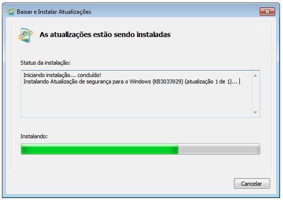 O sistema não deixará outra atualização ser instalada caso exista alguma atualização pendente de instalação ou se o Windows Update estiver desativado.