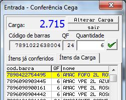 Conferência Cega 11 Abaixo temos os itens já conferidos. Abaixo temos também uma consulta com os itens que estão descritos nas notas fiscais.