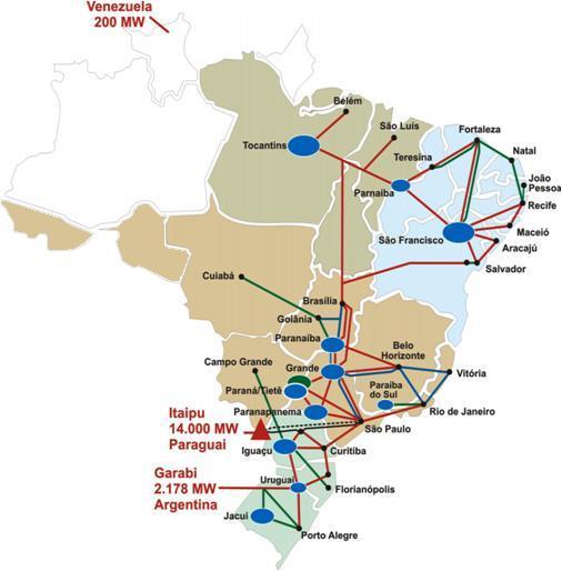 Sistema Interligado Nacional - SIN A capacidade instalada do Brasil: aproximadamente 111