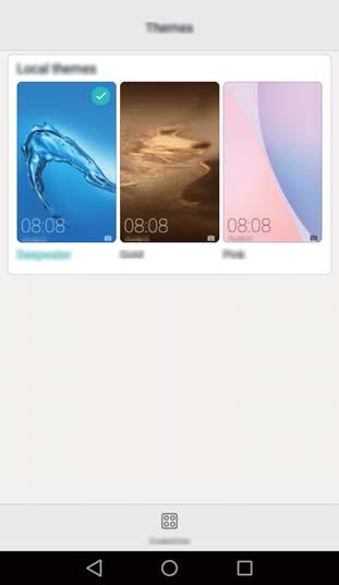 Primeiros passos Alterar o tema Personalize o ecrã inicial do seu telefone utilizando uma vasta gama de temas e papéis de parede. Abra Temas, selecione um tema e, em seguida, toque em.